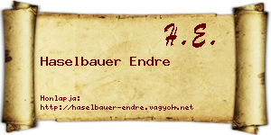 Haselbauer Endre névjegykártya